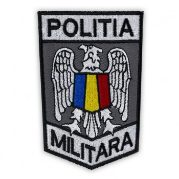 Ecuson maneca Politia Militara Gri 10,5x7cm