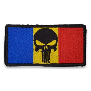 Ecuson Drapel cu craniu brodat Ecuson Drapel cu craniu brodat