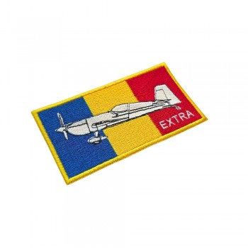Ecusonul aviație – Drapel România cu model avion EXTRA