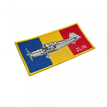 Ecusonul aviație – Drapel România cu model avion ZLIN 