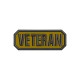 Ecuson Brodat Veteran 65x25mm  pentru uniformă militară, fond galben cu text maro și bordură închisă