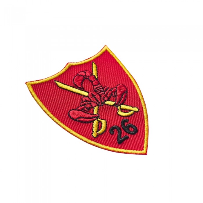Emblemă Batalionul 26 Infanterie – Scorpionii Roșii emblema batalionul 26 infanterie neagoe basarab scorpionii rosii brodata