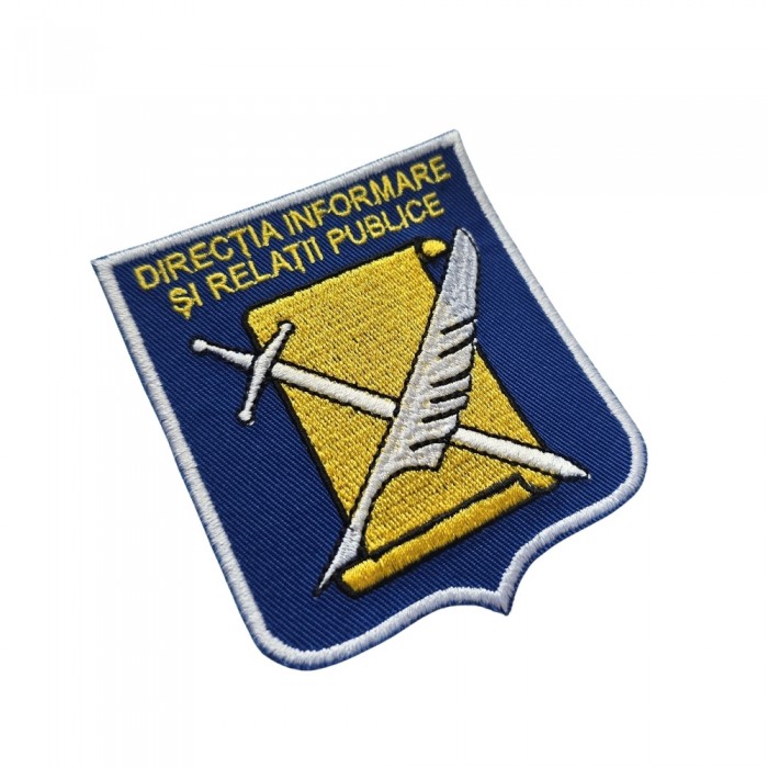 Patch Oficial Direcția Informare și Relații Publice - Uniformă Militară emblema brodată Direcția Informare și Relații Publice MApN oficială