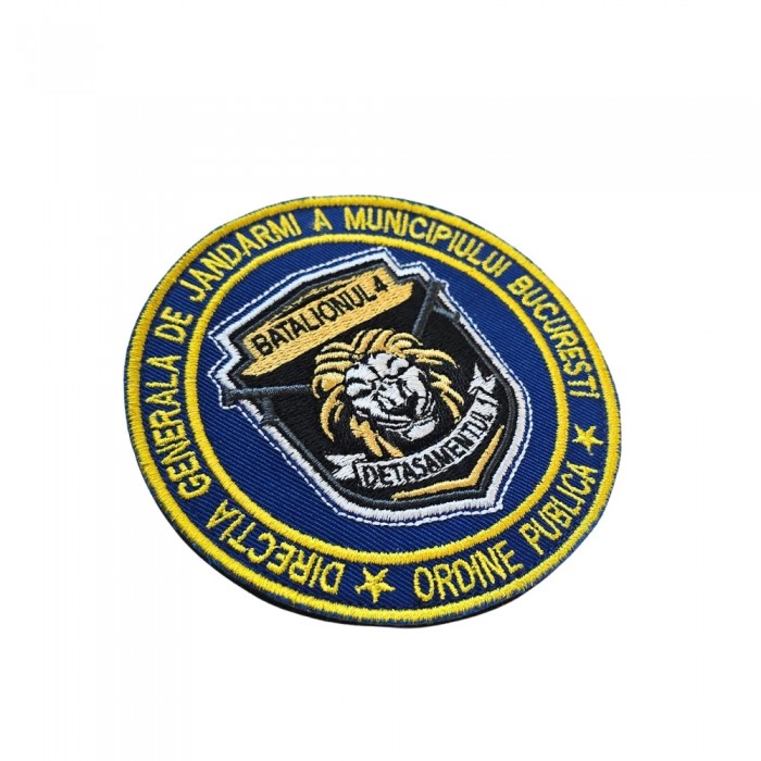 emblema brodată jandarmi batalion 4 detașament 1 București oficială