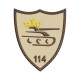emblema brodată batalionul 114 tancuri petru cercel kaki roșu bej 80x65 mm scai