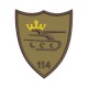 emblema brodată batalionul 114 tancuri petru cercel kaki roșu bej 80x65 mm scai