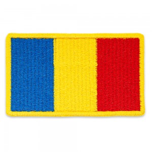 Drapel Romania contur galben 75x45 mm