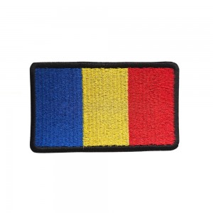 Drapel Romania forte terestre 75x45 mm contur negru