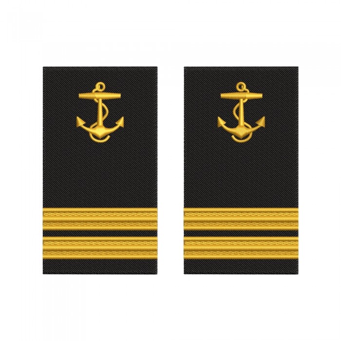 Grade brodate 2nd Mate – epoleți marina comercială cu ancoră brodată