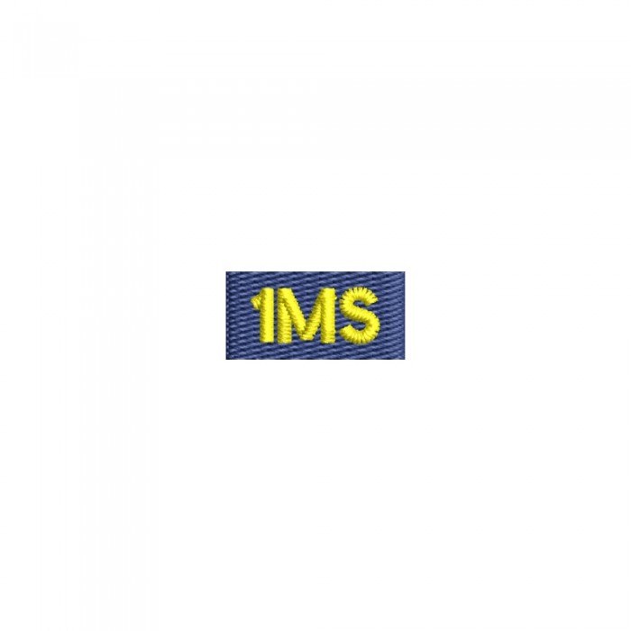 Insignă brodată misiuni în străinătate 1MS galben pe fundal albastru - grade-militare.ro
