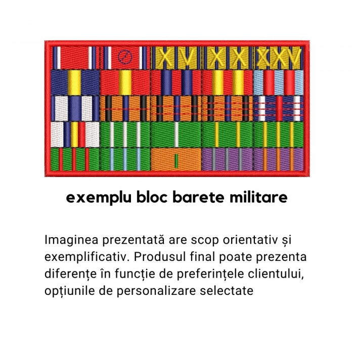 Bareta militară – Emblema de Onoare Forțele Terestre România bareta militară roșu-albastru emblemă de onoare forțele terestre române – decor simbolic pentru excelență în armată