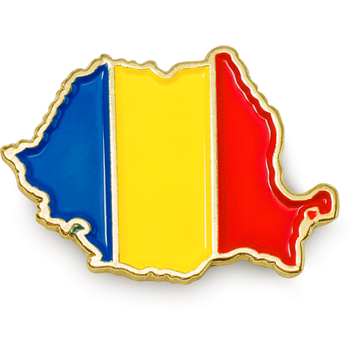 Insigna Tricolor România - Design Premium și Detalii de Calitate Insigna tricolor România din aliaj de zinc, placată cu aur, pentru militari și colecționari
