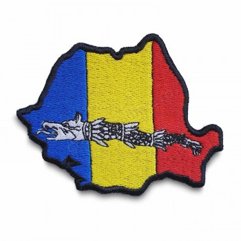Emblema Romania tricolor cu lup dacic Emblema Romania tricolor cu lup dacic