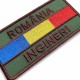 Ecuson nominal drapel cu ROMANIA si specialitatea armei