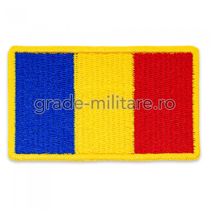Drapel Romania cu contur galben 75x45