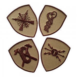 Emblema semn de arma maneca scut bej cu maro