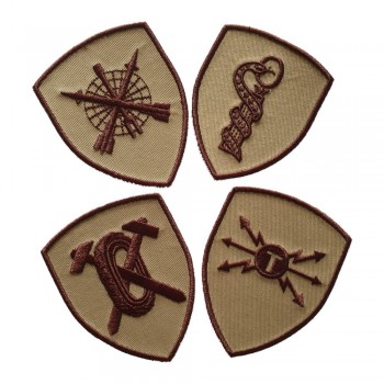 Emblema semn de arma maneca scut bej cu maro