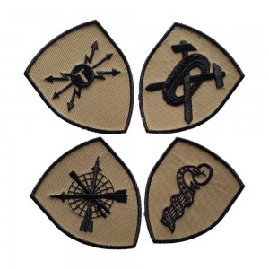 Emblema semn de arma maneca scut bej cu negru