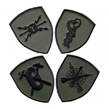 Emblema semn de arma maneca scut oliv cu negru